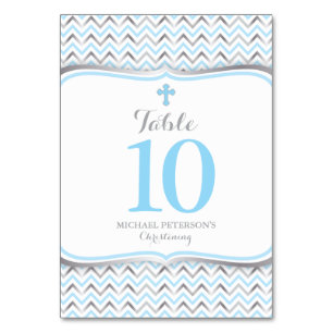 Cross Table Number-Blue & Silver Number
