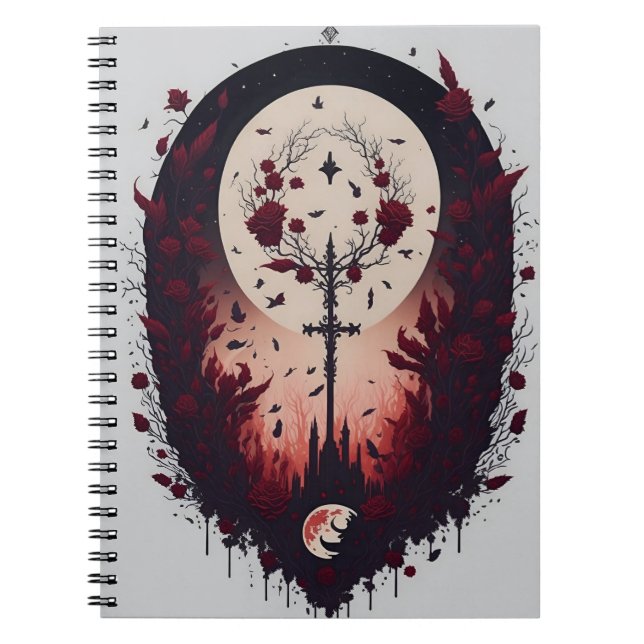 cross tattoo flower 13 notebook (Front)