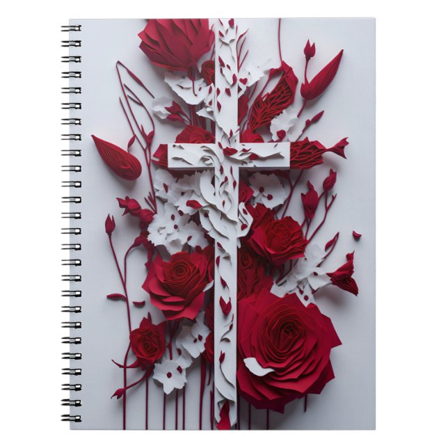 cross tattoo flower 18 notebook (Front)