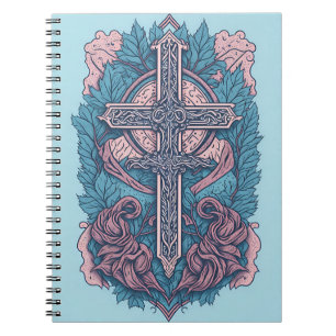 cross tattoo flower 23 notebook