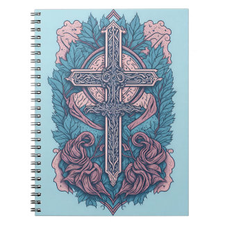 cross tattoo flower 23 notebook