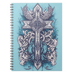 cross tattoo flower 24 notebook