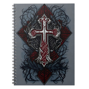 cross tattoo flower 28 notebook