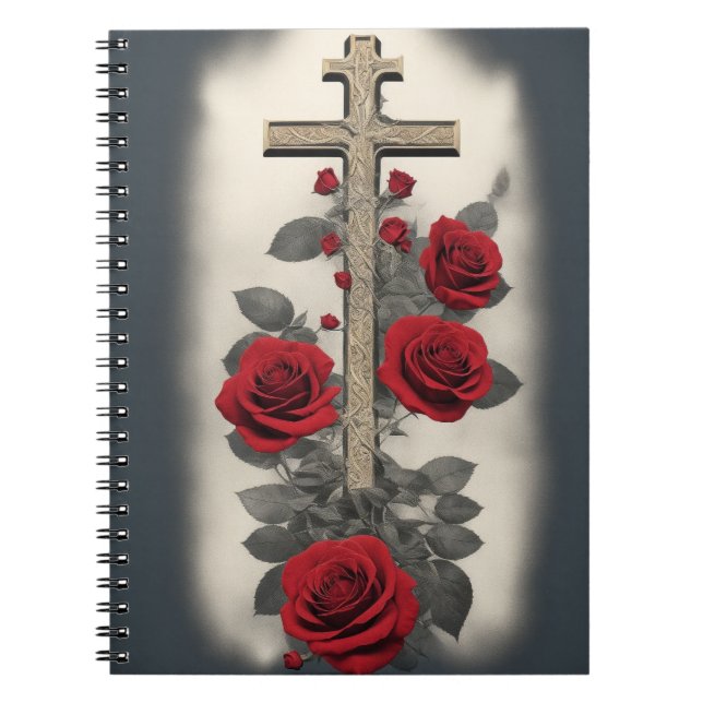 cross tattoo flower 5 notebook (Front)