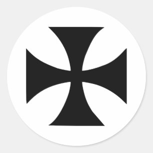 Cross Templar Classic Round Sticker