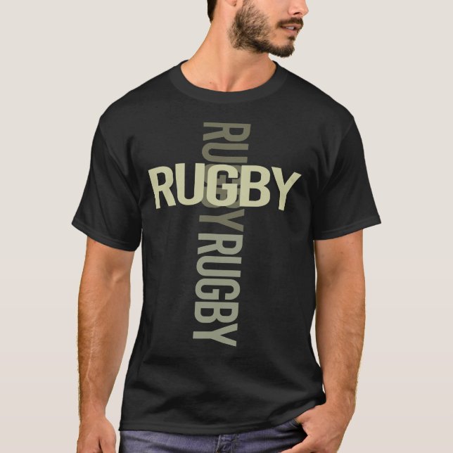 Cross Text Rugby T-Shirt (Front)