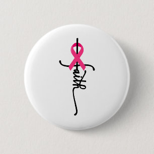 Cross Warrior Survivor Pink Ribbon Breast Cancer 2 6 Cm Round Badge