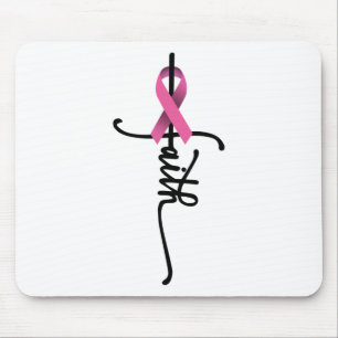 Cross Warrior Survivor Pink Ribbon Breast Cancer  Mouse Pad