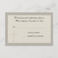 Cross Watermark Religious Response Card