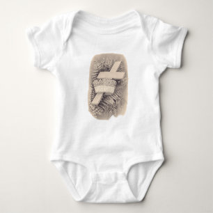Cross with a crown and victory baby bodysuit