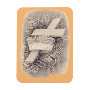 Cross with a crown and victory magnet