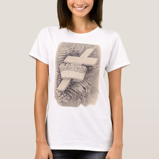 Cross with a crown and victory T-Shirt (Front)