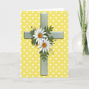 Cross with Daisies Pretty Christian Greeting Card