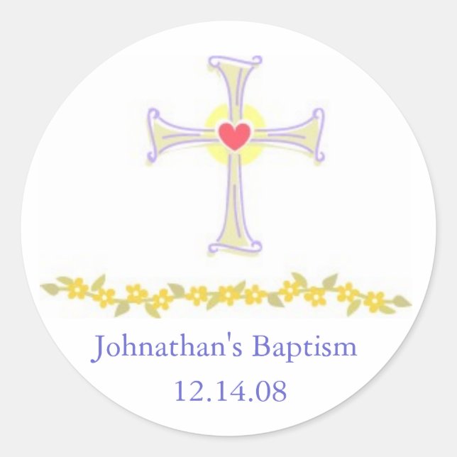 Cross with Heart Stickers (Front)