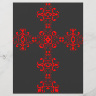 Cross with red ornament flyer
