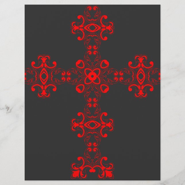 Cross with red ornament flyer (Front)