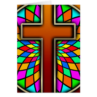 CROSS WITH STAINED GLASS