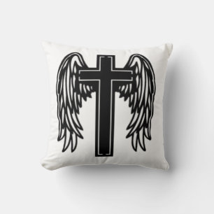 Cross with wings cushion