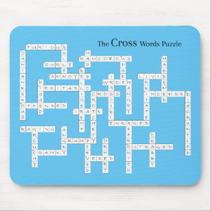 Cross Words Puzzle Semantics Humour Blue Mouse Pad