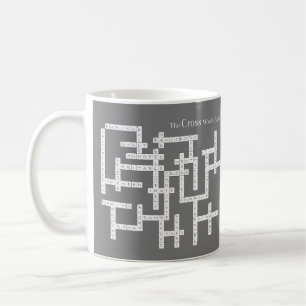 Cross Words Puzzle Semantics Humour Grey Coffee Mug