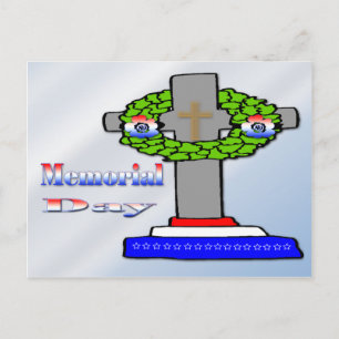 Cross & Wreath -  Memorial Day Postcard