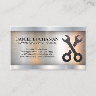 Cross Wrenches Metallic Industrial Business Card