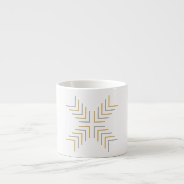 Cross X (gold & grey) Espresso Cup (Front)
