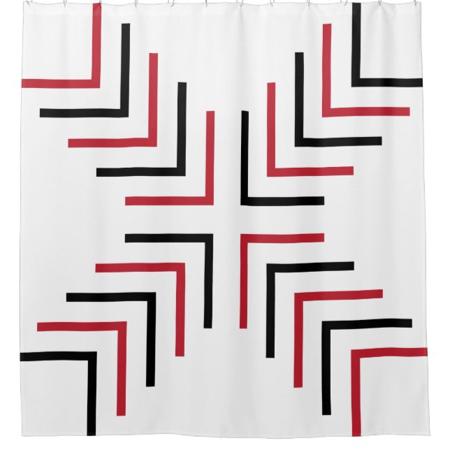 Cross X - red and black Shower Curtain (Front)