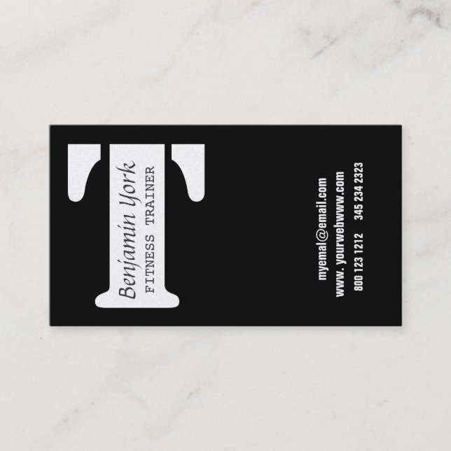 Cross Your T Ultra Modern Big Grande Letter Logo Business Card (Front)