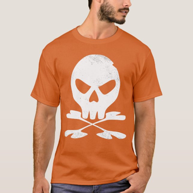 Crossbone Halloween Skeleton Silhouette Goth Punk  T-Shirt (Front)