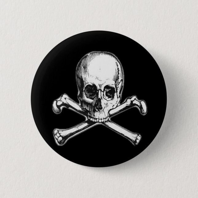Crossbones 6 Cm Round Badge (Front)