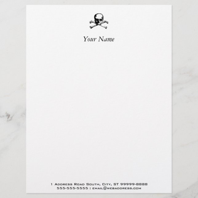 Crossbones Custom Letterhead (Front)