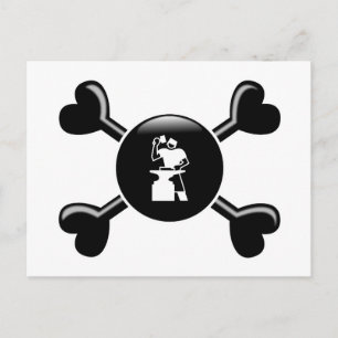Crossbones Metal Working Postcard