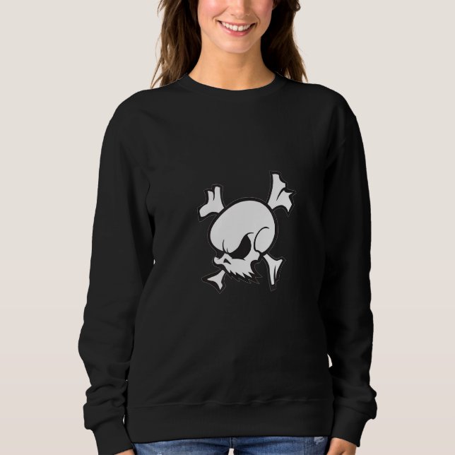 Crossbones Skull And Beard Classic Sweatshirt (Front)