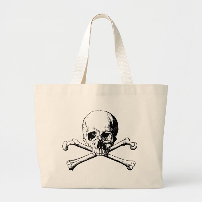 Crossbones skull large tote bag (Front)