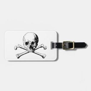 Crossbones skull luggage tag