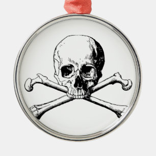 Crossbones skull metal tree decoration
