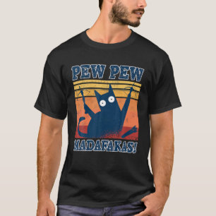 Crossbow Cat Pew Pew Madafakas Tee Funny Cat Cross