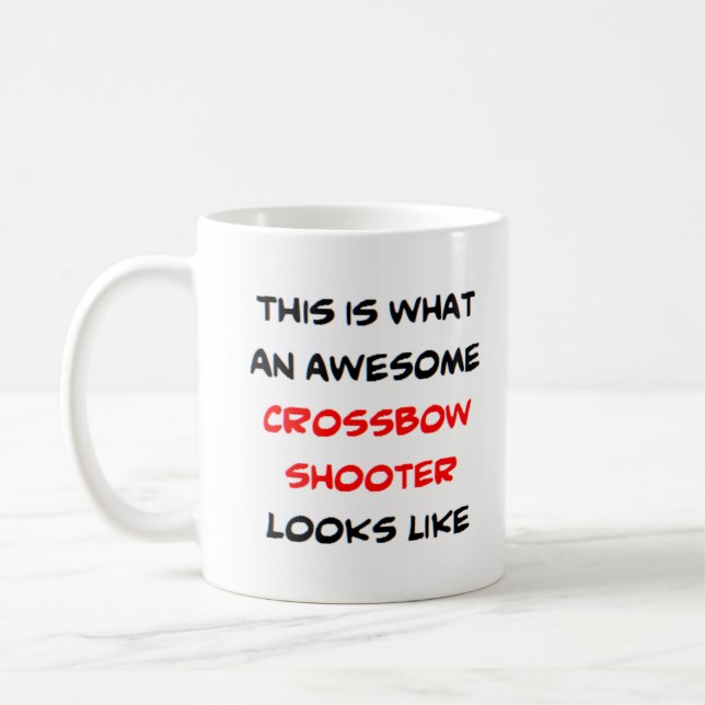 crossbow shooter, awesome coffee mug (Left)