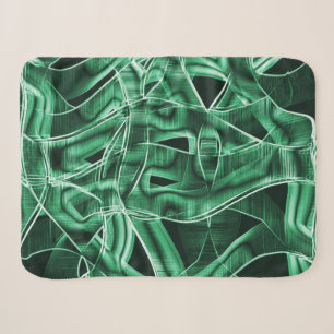 Crossed and overlapping green acrylic tape cutouts sherpa blanket