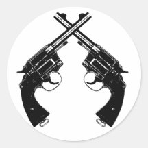 Crossed Antique Revolvers // Vintage Guns in Black