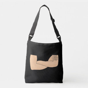 Crossed arms crossbody bag