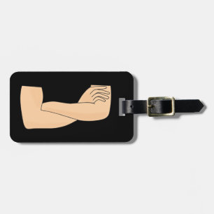 Crossed arms luggage tag