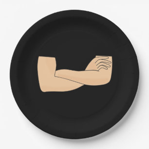 Crossed arms paper plate