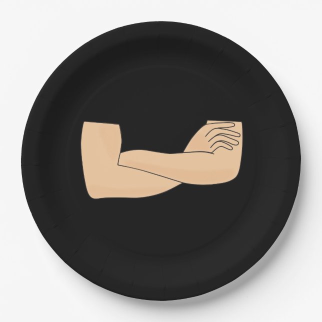 Crossed arms paper plate (Front)