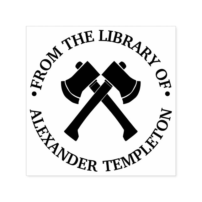 Crossed Axes Silhouette Axe Throwing Sport Library Self-inking Stamp (Design)