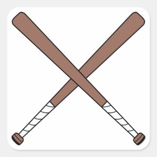 Crossed baseball Bats Square Sticker
