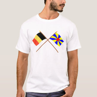 Crossed Belgium and West Flanders Flags T-Shirt