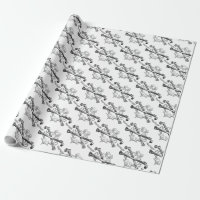 Crossed bones filigree wrapping paper