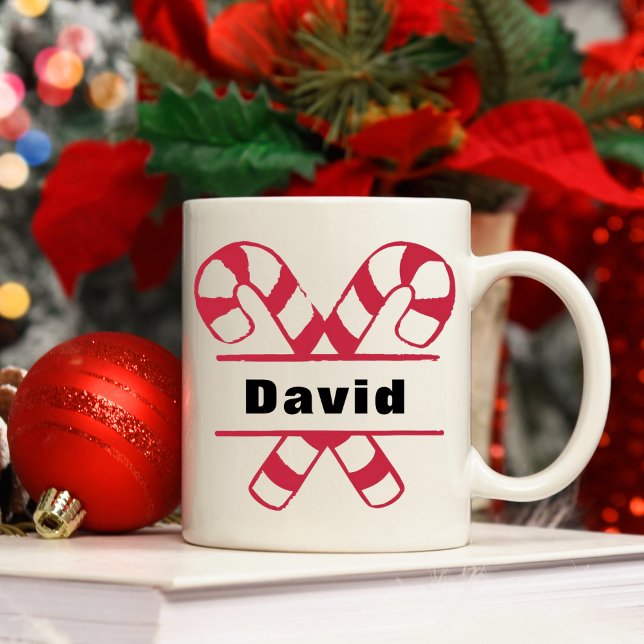 Crossed Candy Canes Holiday Christmas Coffee Mug (Crossed Candy Canes Holiday Christmas Coffee Mug
)